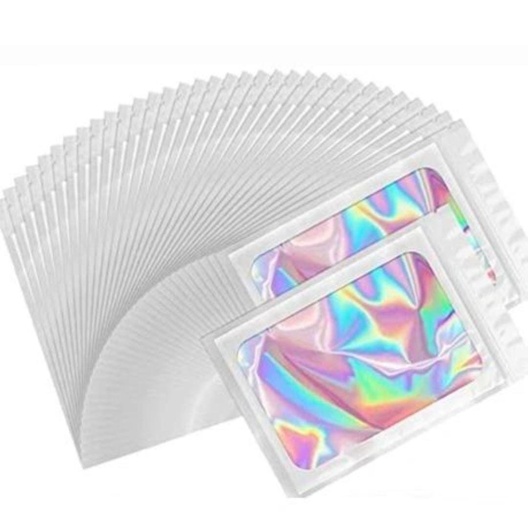 Holographic Resealable Bags 7x10cm Clear Window with Euro Punch Loop Hanging Hole 10pack