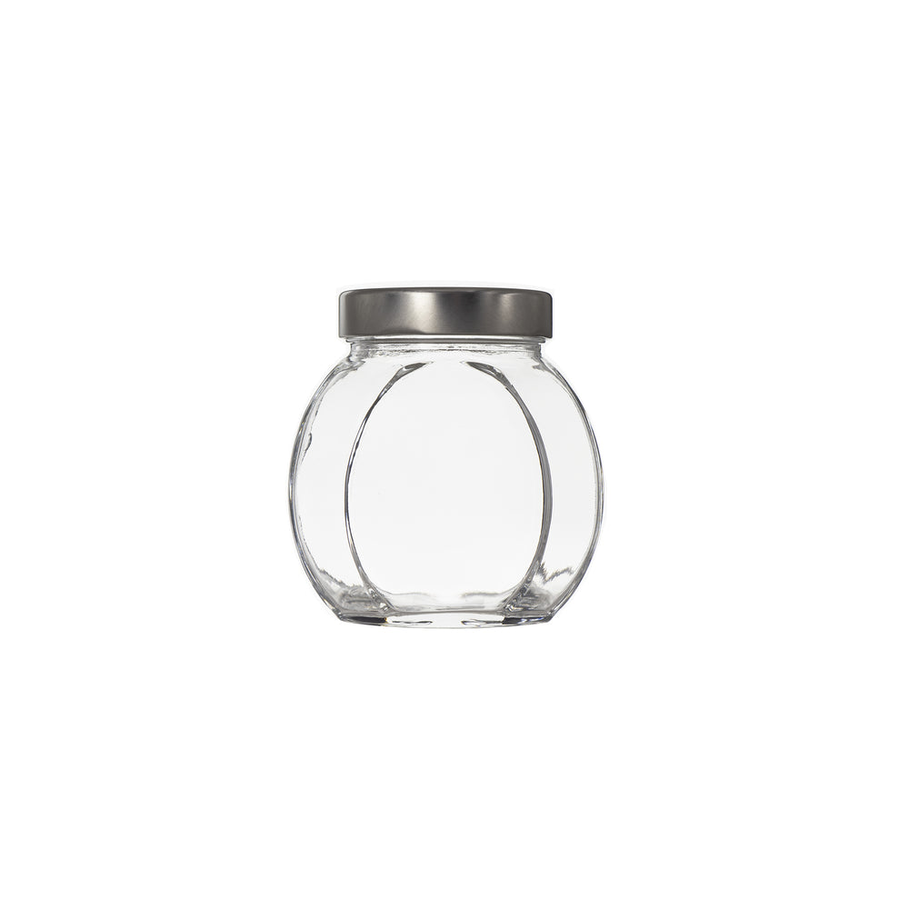 Regent Glass Faceted Jar 190ml With Gold Lid 10078
