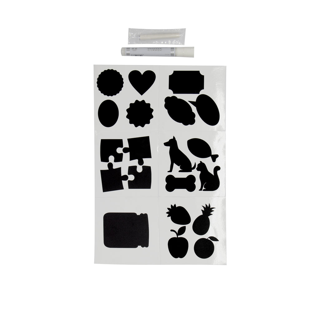 Regent Write on Chalkboard Lable Set 22pcs with 1 liquid Chalk Pen 10151