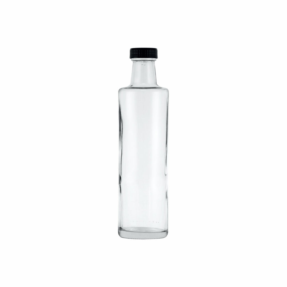 Consol 500ml Glass Round Bottle with Black Lid - Oil & Vinegar 10424