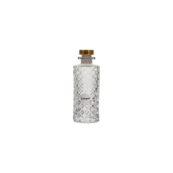 Regent 150ml Glass Ribbed Perfume Bottle with Rose Gold Plastic Stopper 10778