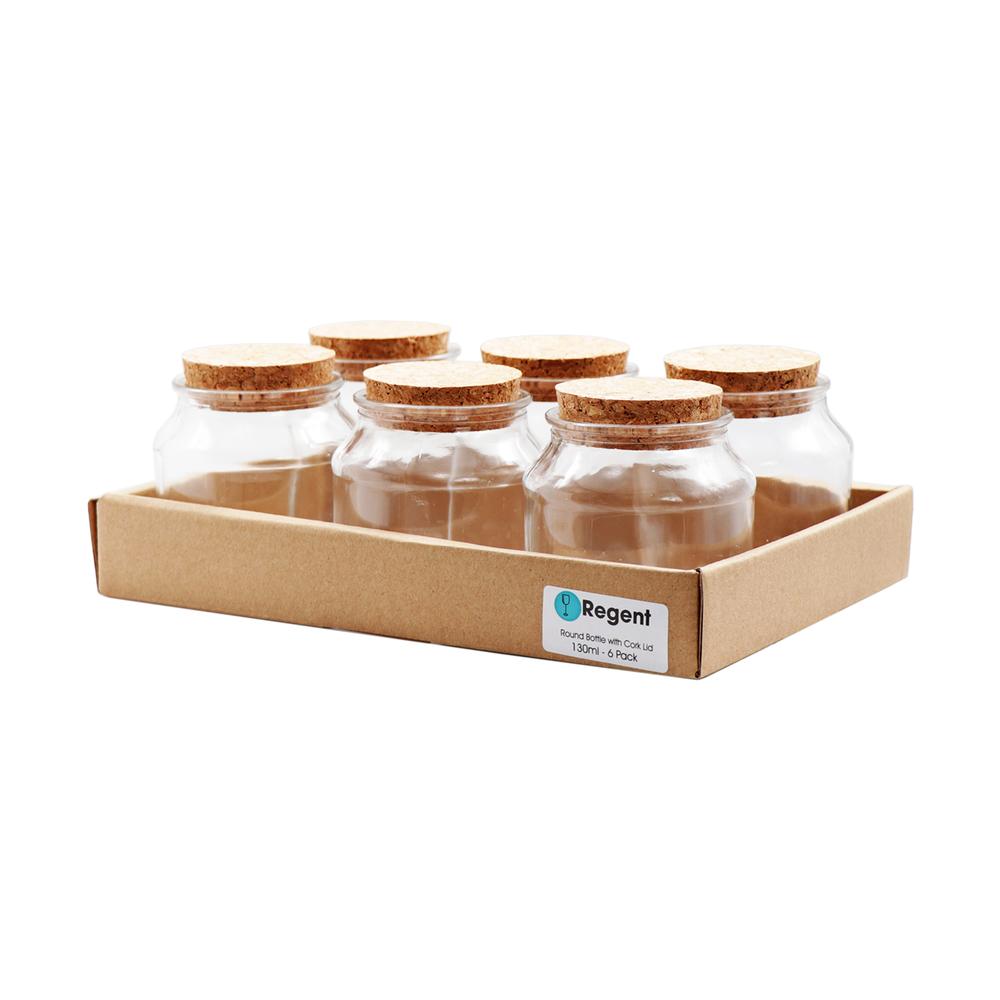 Regent Glass Jar 130ml Bottle with Cork Lid 1pc 15094