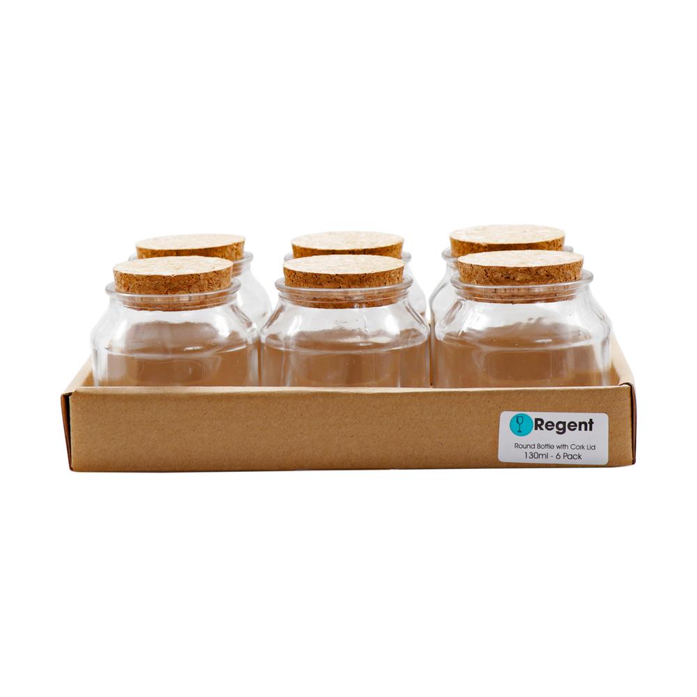 Regent Glass Jar 130ml Bottle with Cork Lid 1pc 15094