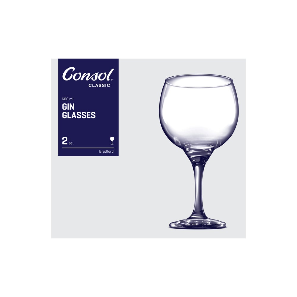 Consol Bradford Gin Glass 600ml 2pack 17162
