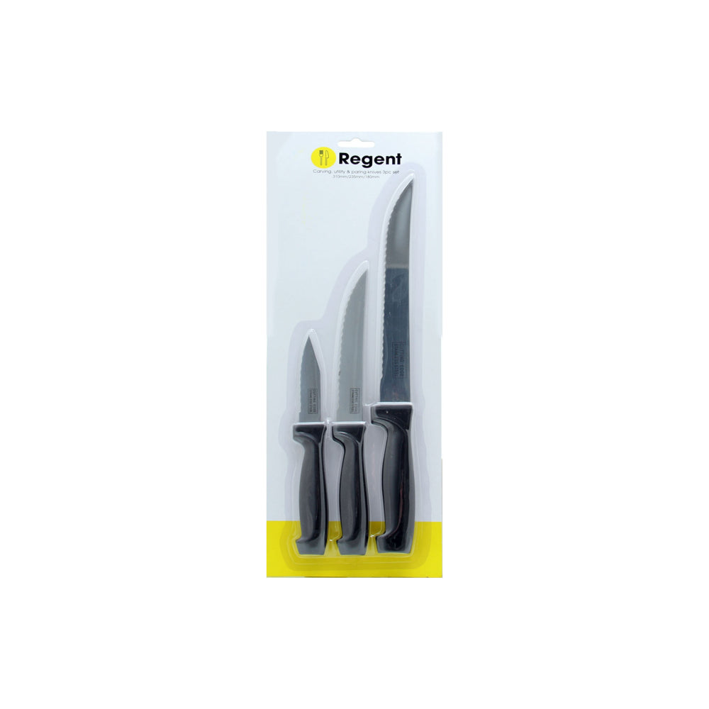 Regent Kitchen Carving Utility & Paring Knives 3pack Set 21107