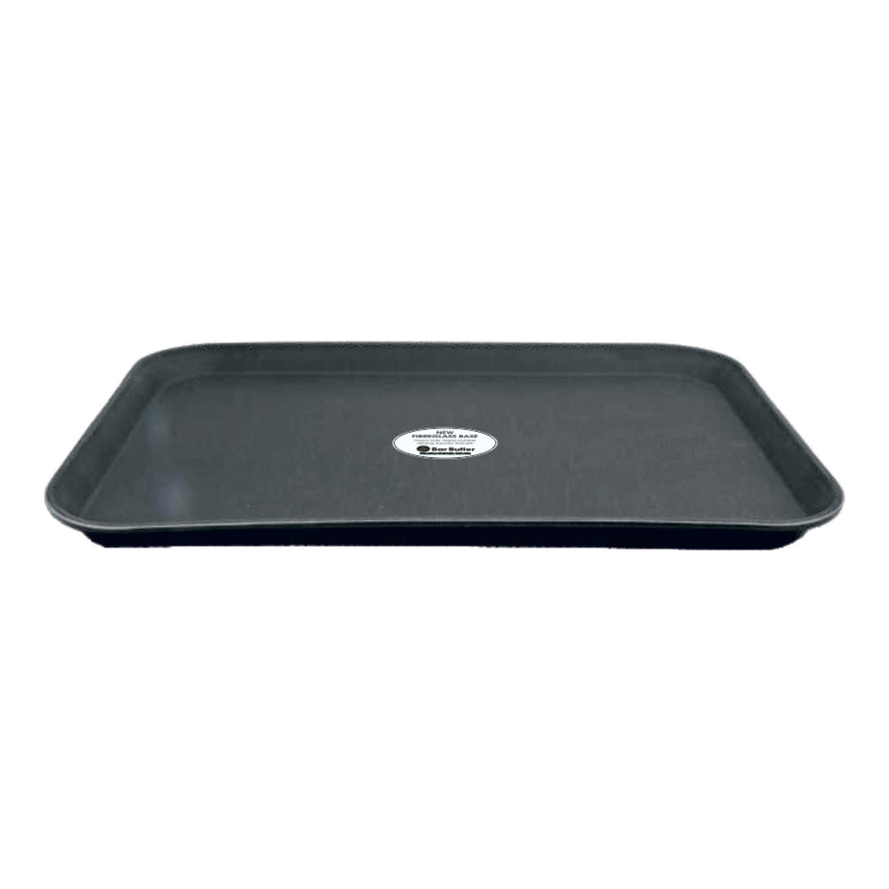 Bar Butler Serving Tray Black Non Slip Rectangle 410x560mm Fiberglass Black 21537