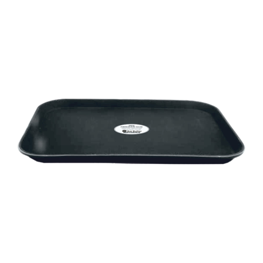 Bar Butler Serving Tray Black Non Slip Rectangle 355x455mm Fiberglass Black 21538