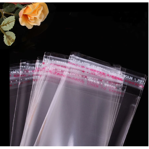 Polyprop Cellophane Selfseal Long Bags 8x60+4cm 30mic with Punch Hole 100pack