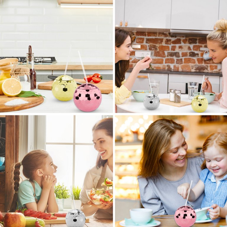 Disco Ball Smoothie Tumbler 550ml with Straw