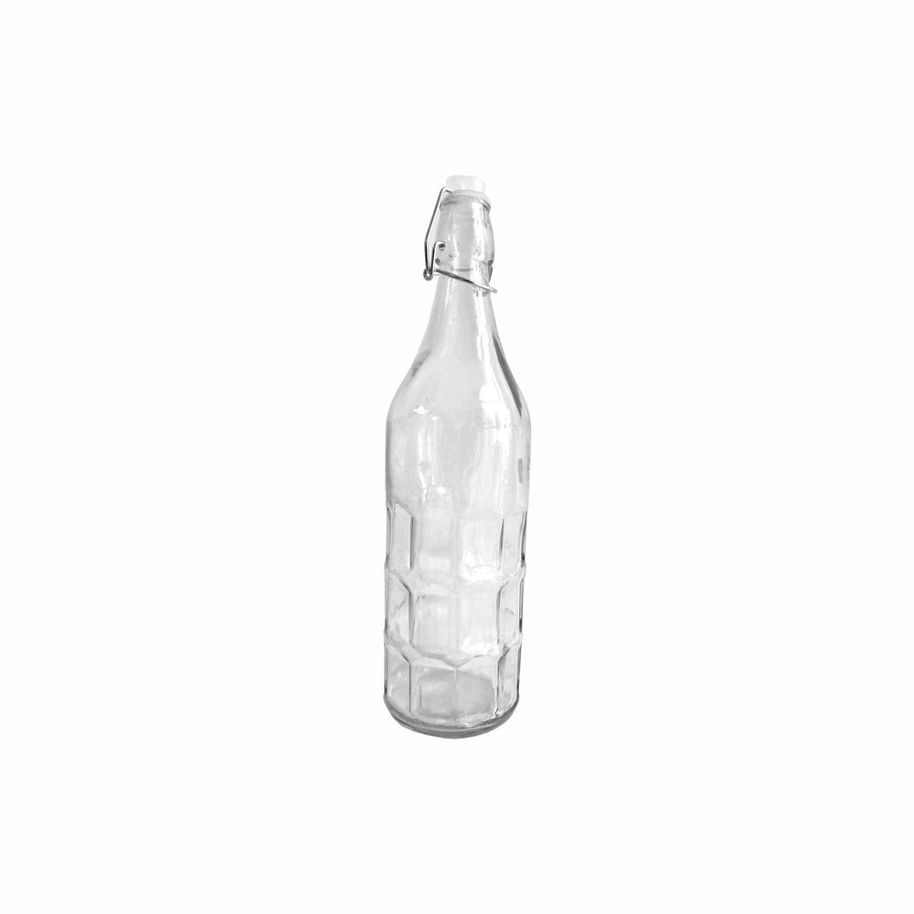 Regent Glass Bottle 1L Clear with Clip Lid Cap Moresca 26132