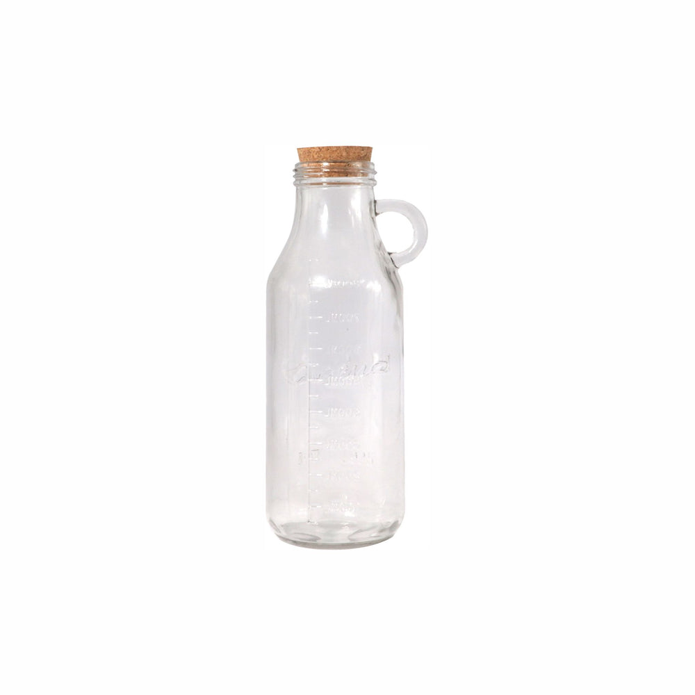 Regent Glass Water Bottle 800ml with Ring Handle and Cork Stopper 26134