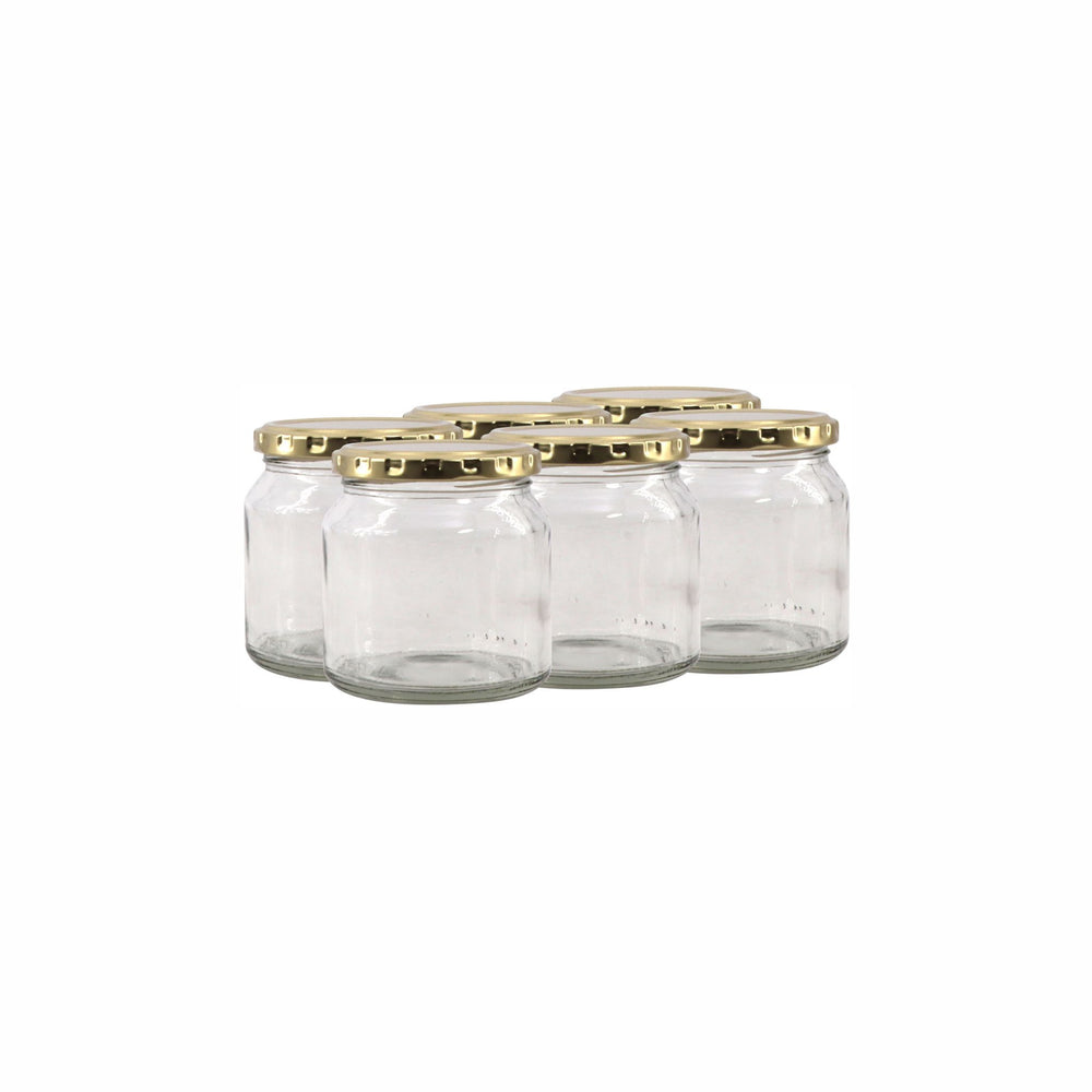 Consol 250ml Glass Spread Jar with Gold Lid 6pack 27429