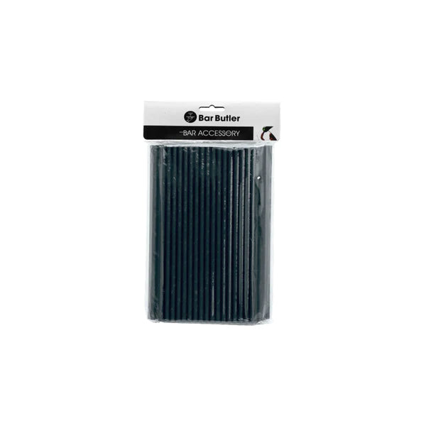 Bar Butler Paper Straws Black 6mm 3Ply 100Pcs 28134