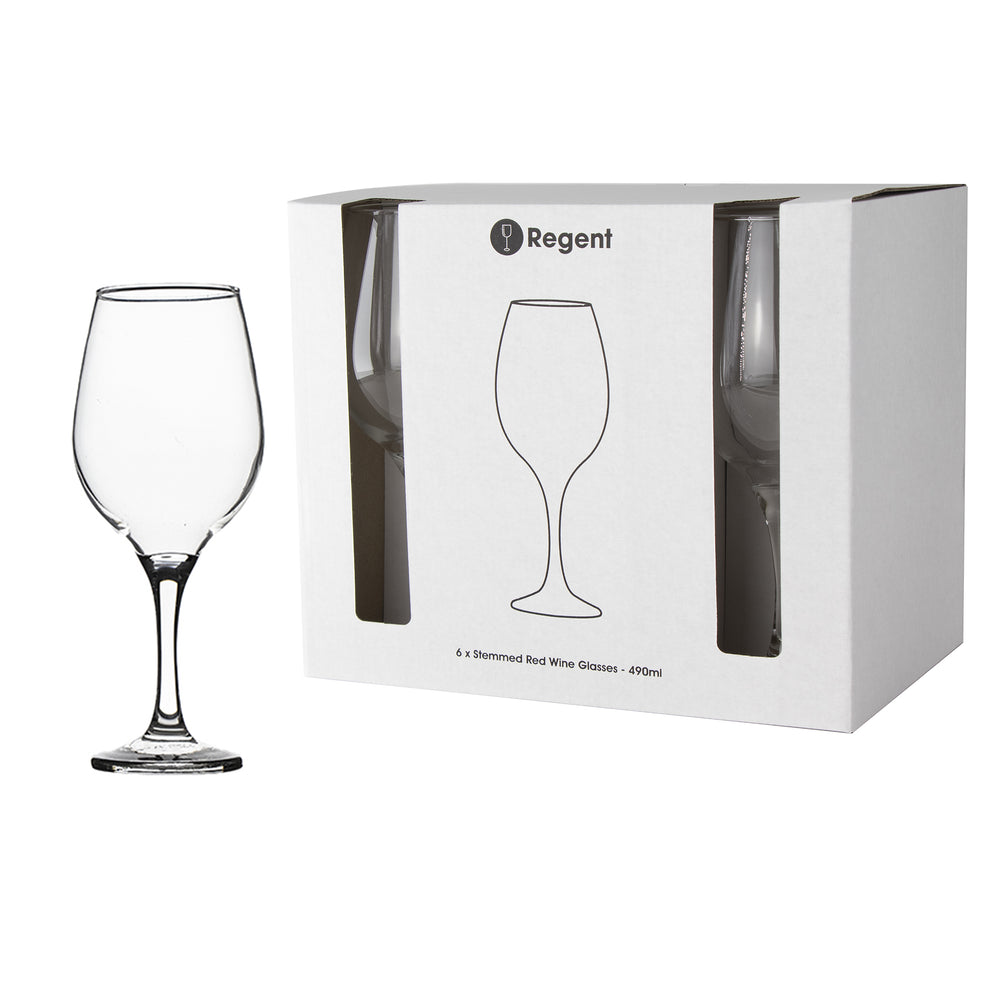 Regent Glass Tumbler 490ml Stemmed Red Wine 6pack 28709