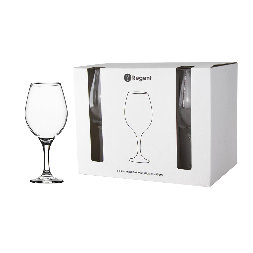 Regent Glass Tumbler 600ml Stemmed Red Wine 6pack 28710