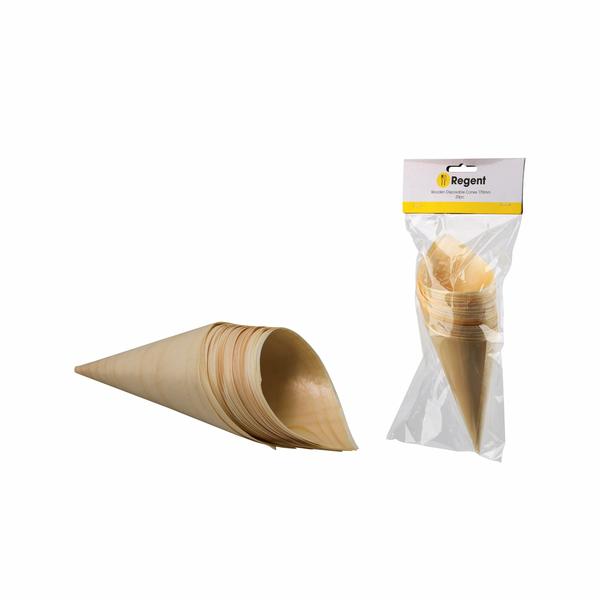 Regent Wooden Disposable Cones 180mm 20pc 35119