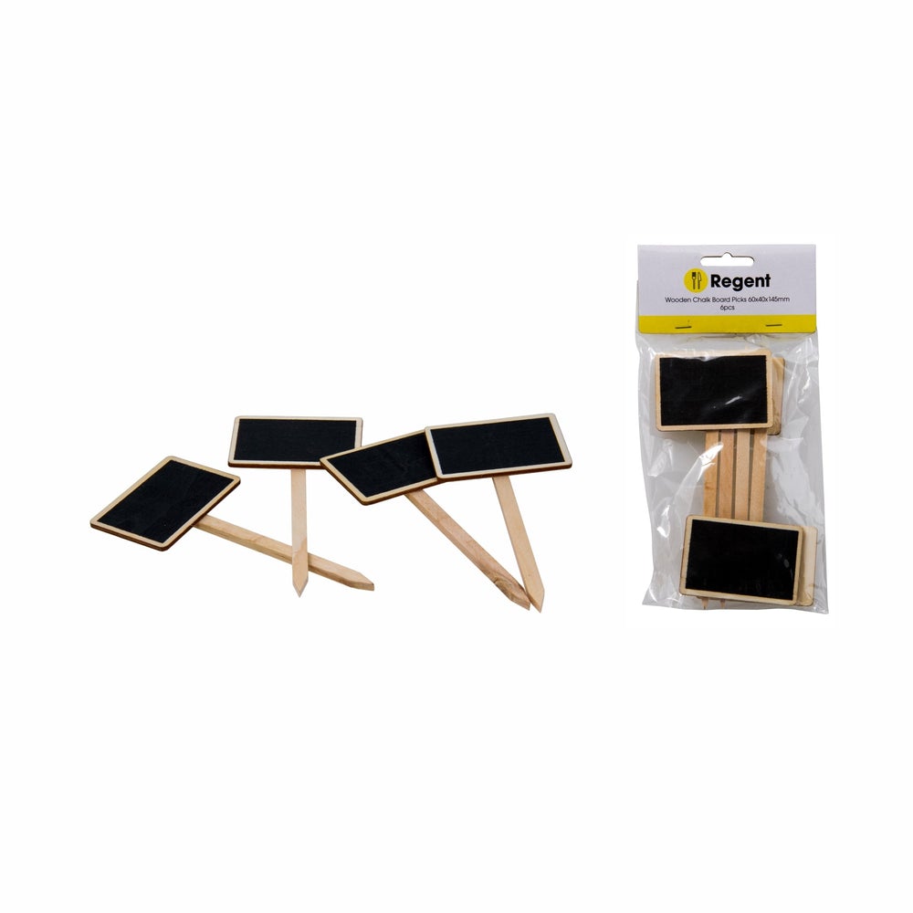 Regent Chalkboard Pick Wooden Markers 145x60x40mm 6pack 35128P