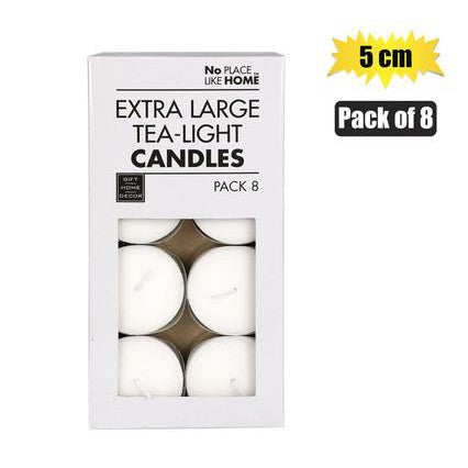 Tealight Candles White 5cm Large 8pcs