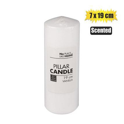 Scented Pillar Candle Round White 19x7cm