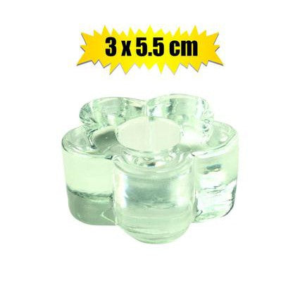 Glass Candle Holder Daisy 5.5x3cm