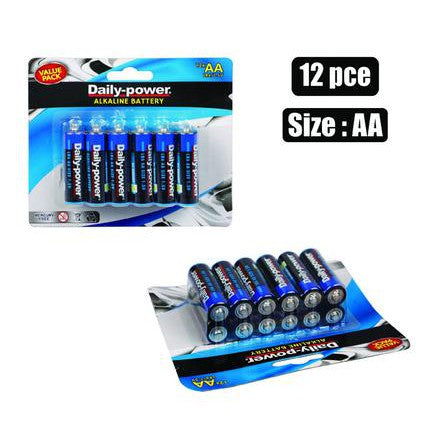 Daily Power Batteries Alkaline Size AA 12pack