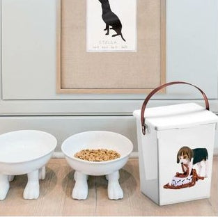 Pet Food Feeding Carry Container Plastic 5L with Patterend Print 21480