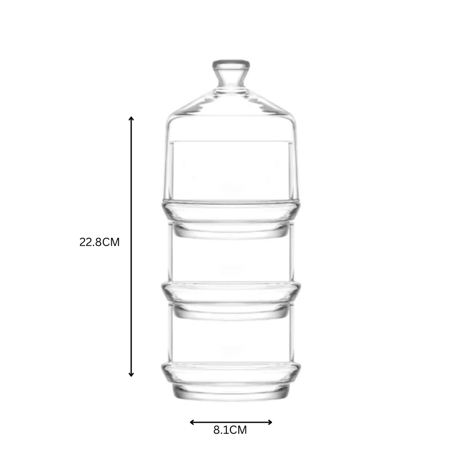 LAV 3-Tier Glass Dome Jar 765ml with base SGN054