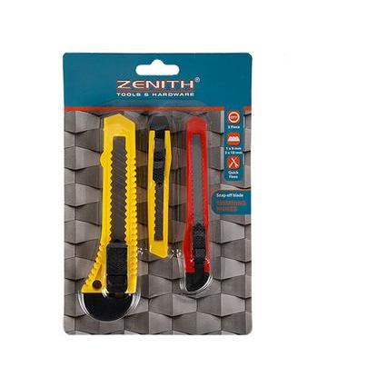 Zenith Multipurpose Utility Retractable Knife 18 to 19mm Snapoff Blade 3pc Blister
