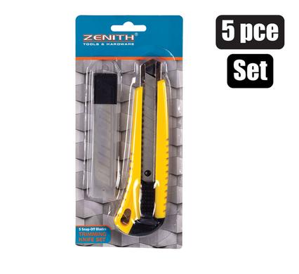 Multifunctional Utility Retractable Knife 20mm Snapoff with 5pc Metal Blades