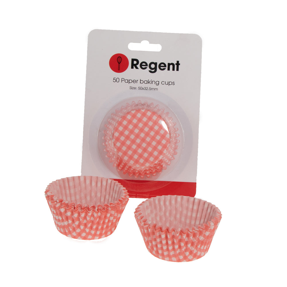 Regent Cake Cups Pink And White Check 50Pcs 71513