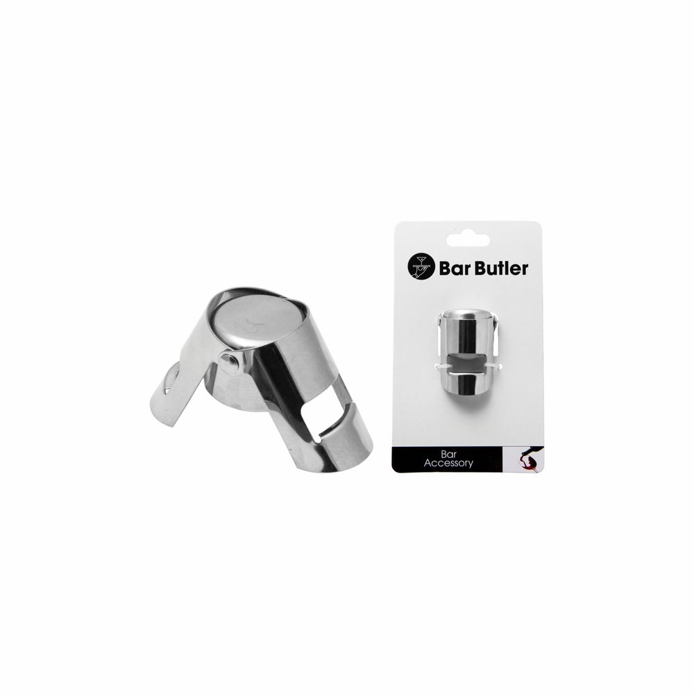 Bar Butler Bottle Stopper with Double Clip Stainless Steel