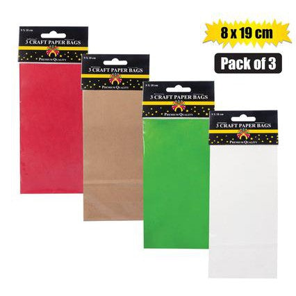Gift Craft Paper Bags PPP Small 8x19cm 3pc