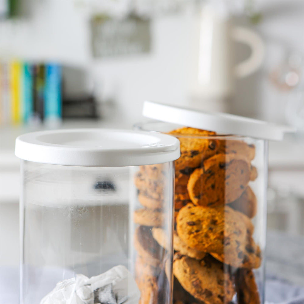 LAV Glass Canister Jar 1.4L with White Lid SGN944