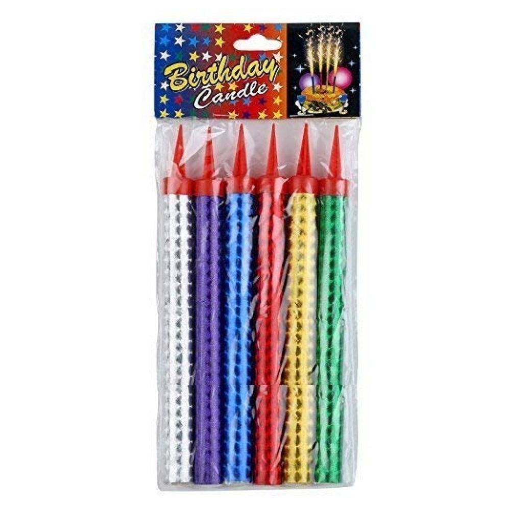 Sparkling Candle 12cm Sparklers Assorted Colors 6pc