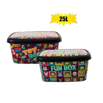 25L Deep Storage Utility Box - Kids Toy Box Patterned