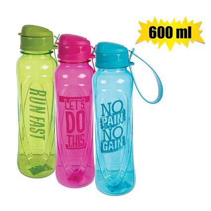 600ml Sports Water Bottle No Pain No Gain