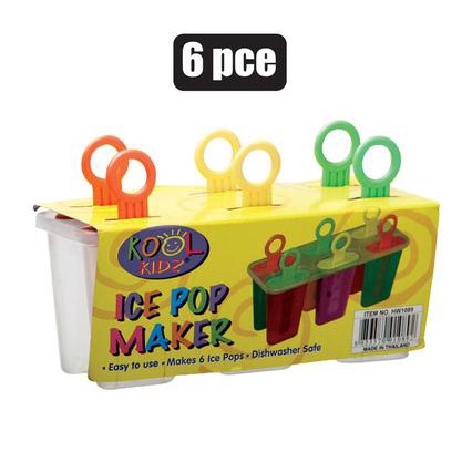 Plastic Ice Pop Lolly Maker 6pack