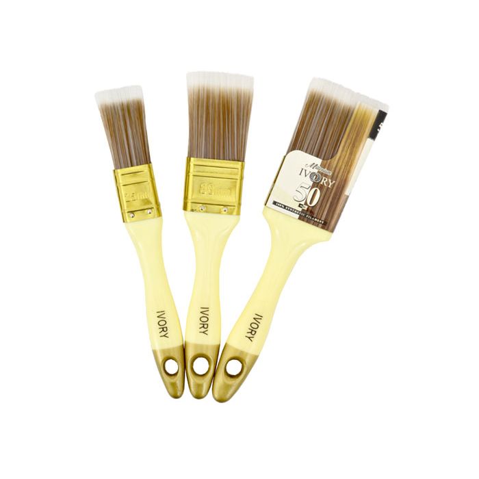 Academy Ivory Paint Brush 3pc Set 25/38/50mm F1529