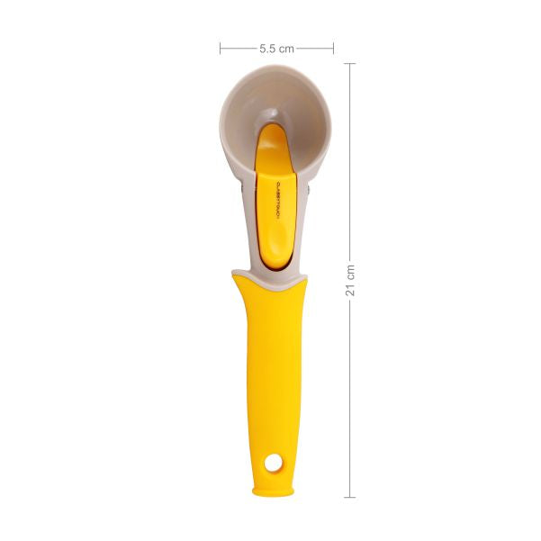 Ice Cream Spoon with Push Botton Yellow