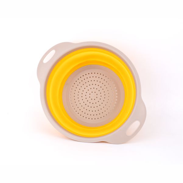 Silicone Collapsible Colander and Strainer with Handle Yellow 10Inch 109