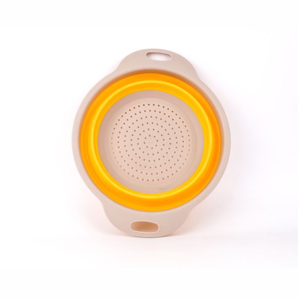 Silicone Collapsible Colander and Strainer with Handle Yellow 10Inch 109