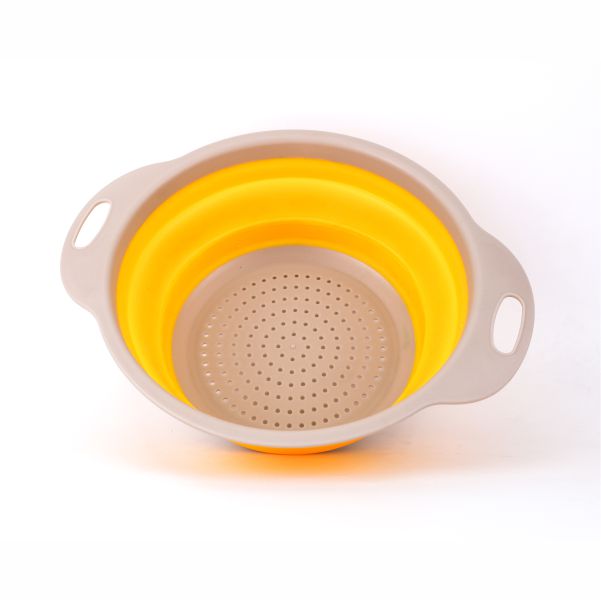 Silicone Collapsible Colander and Strainer with Handle Yellow 10Inch 109