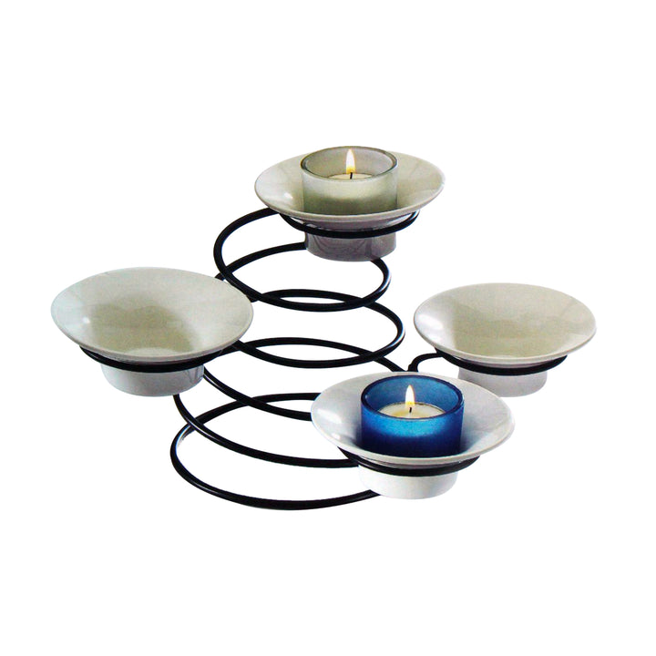 Tres Gourmet Centre Piece Metal Rack Condiment Bowl Set