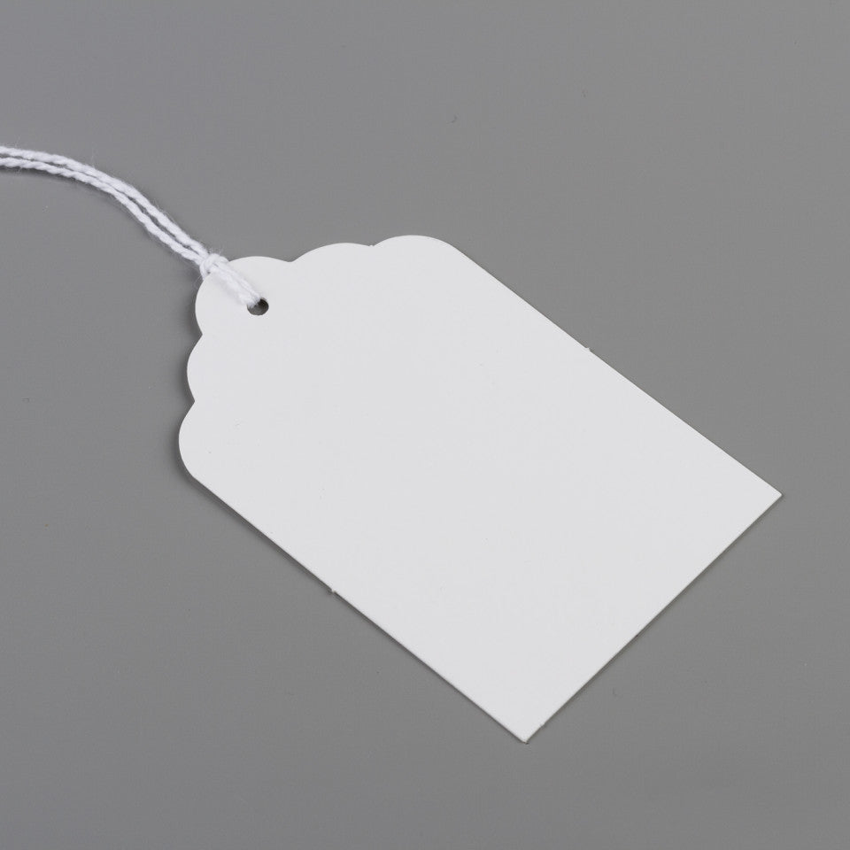Merchandise White Tags with Long String No.25 28x41mm 1000pc