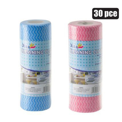 Disa Cleaning Cloth Roll 50x22cm Blue or Pink 30pcs