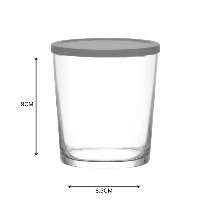 LAV Glass Storage Jar with Grey Lid 345m SGN1358
