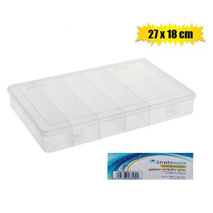 Mega Multi Utility Tackle Compartment Box 8-Partition 27x18x3.8cm