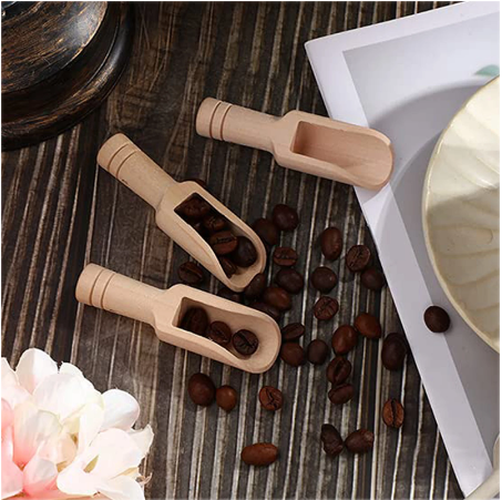 Wooden Mini Scoop Spoon Bath Salt 9x1cm 5pack