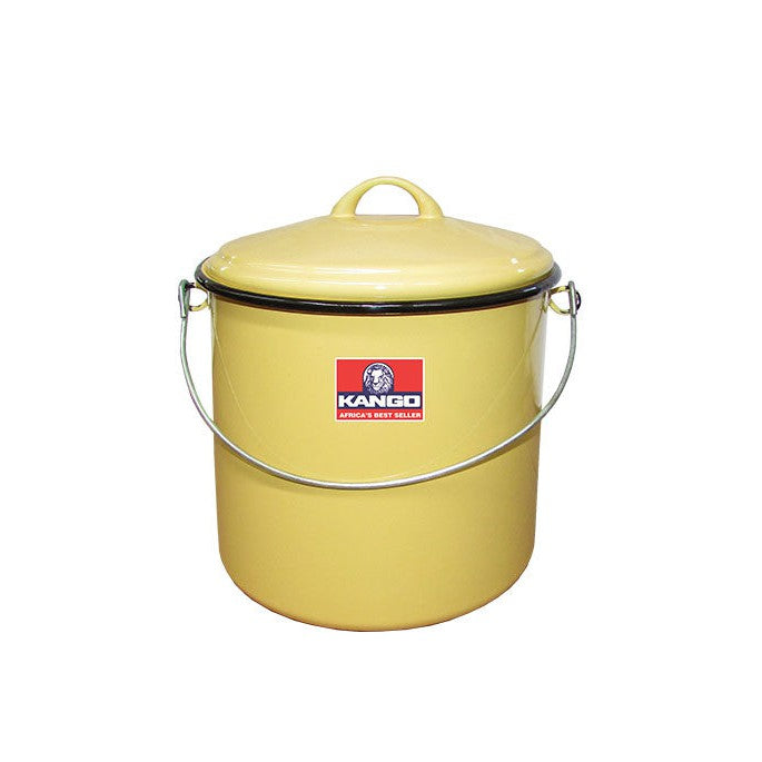 Kango Enamel Billy Can 18cm Food Beverage Carrier with Lid & Handle Harlequin