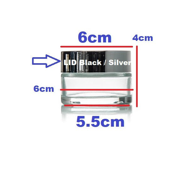 Glass Cosmetic Jar 50ml with Lid